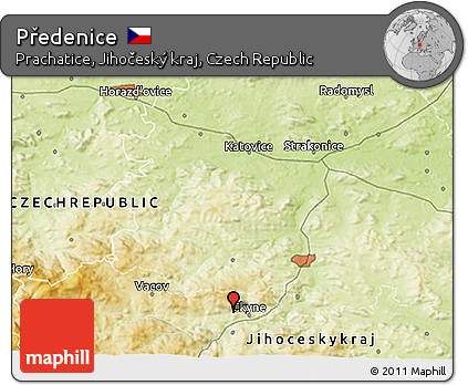 Physical 3D Map of Předenice