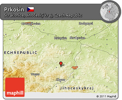 Physical 3D Map of Prkošín