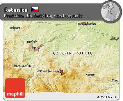Physical 3D Map of Řetenice