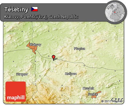 Physical 3D Map of Těšetiny