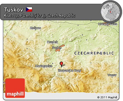 Physical 3D Map of Tuškov