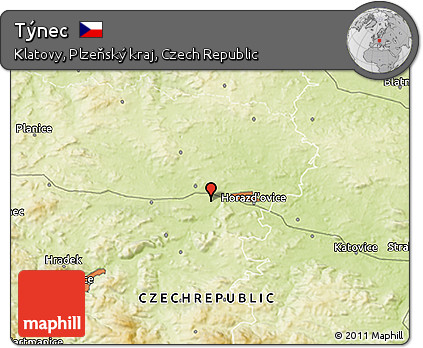 Physical 3D Map of Týnec