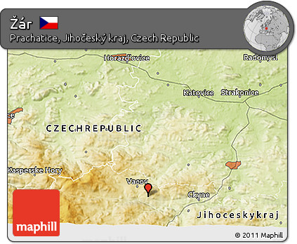 Physical 3D Map of Žár