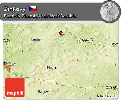 Physical 3D Map of Žinkovy