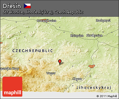 Physical 3D Map of Dřešín