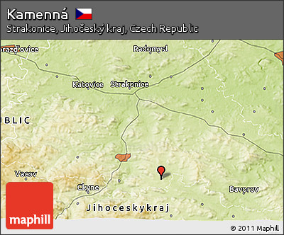 Physical 3D Map of Kamenná