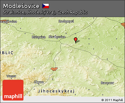 Physical 3D Map of Modlešovice