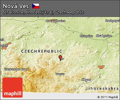 Physical 3D Map of Nová Ves