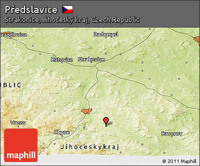 Physical 3D Map of Předslavice
