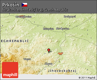 Physical 3D Map of Prkošín