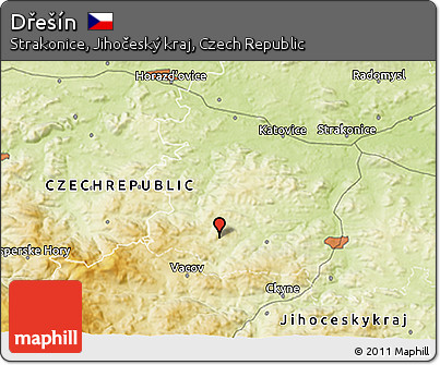 Physical 3D Map of Dřešín