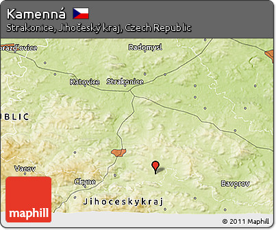 Physical 3D Map of Kamenná