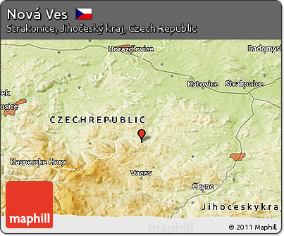 Physical 3D Map of Nová Ves