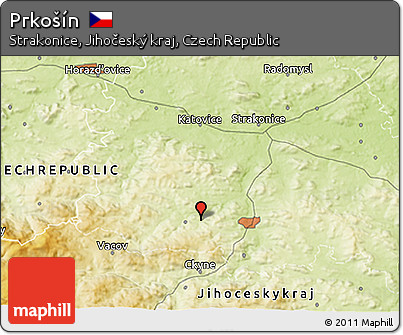 Physical 3D Map of Prkošín