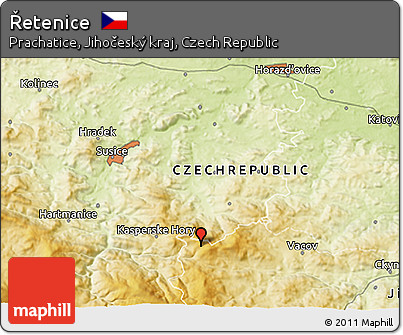 Physical 3D Map of Řetenice