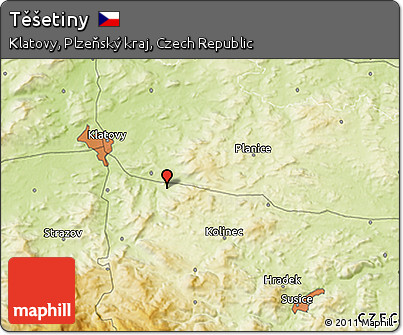 Physical 3D Map of Těšetiny