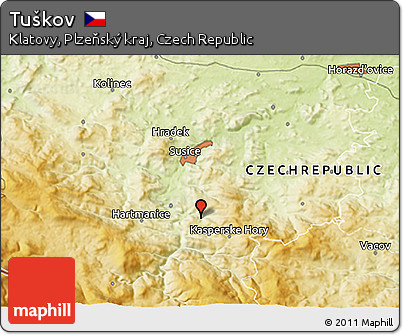 Physical 3D Map of Tuškov
