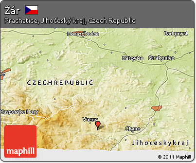 Physical 3D Map of Žár
