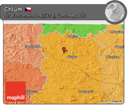Political 3D Map of Chlum