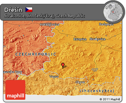 Political 3D Map of Dřešín