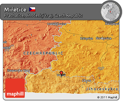 Political 3D Map of Miřetice