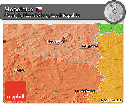 Political 3D Map of Mohelnice