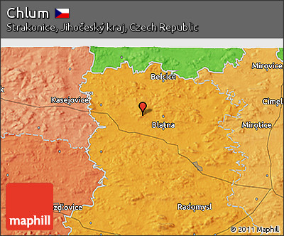 Political 3D Map of Chlum