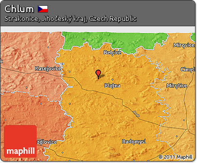 Political 3D Map of Chlum
