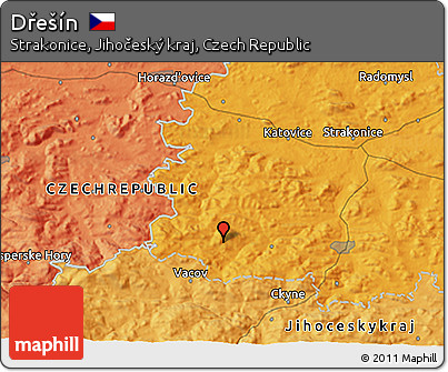 Political 3D Map of Dřešín