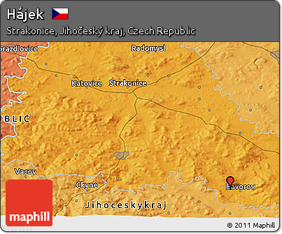 Political 3D Map of Hájek
