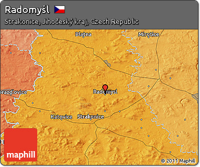 Political 3D Map of Radomyšl