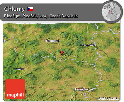 Satellite 3D Map of Chlumy