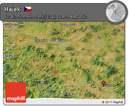 Satellite 3D Map of Hájek