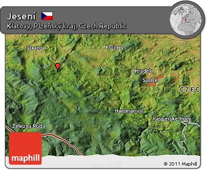 Satellite 3D Map of Jesení