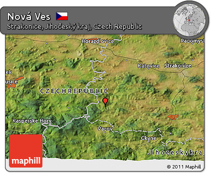 Satellite 3D Map of Nová Ves