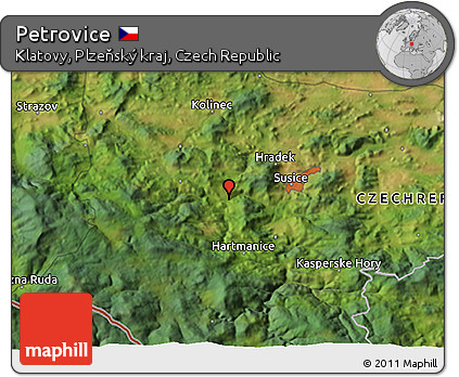 Satellite 3D Map of Petrovice