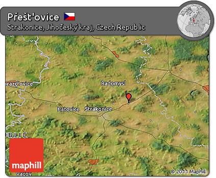 Satellite 3D Map of Přešt'ovice