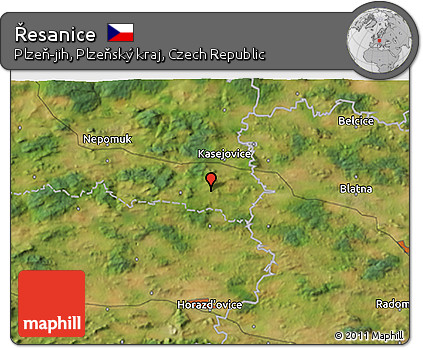 Satellite 3D Map of Řesanice