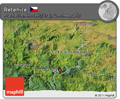 Satellite 3D Map of Řetenice