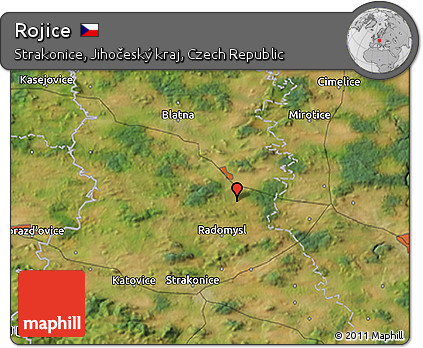 Satellite 3D Map of Rojice
