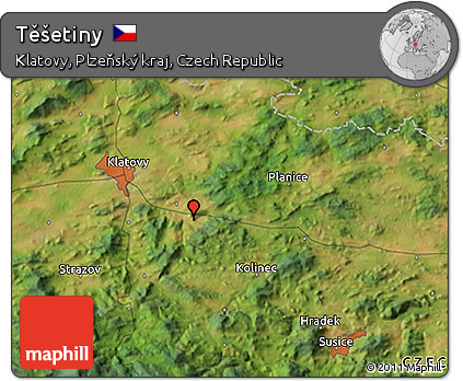 Satellite 3D Map of Těšetiny