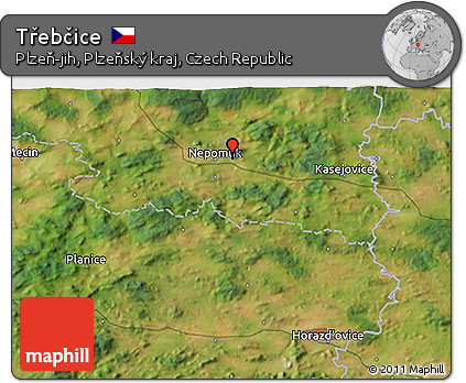 Satellite 3D Map of Třebčice