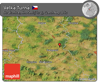Satellite 3D Map of Velká Turná