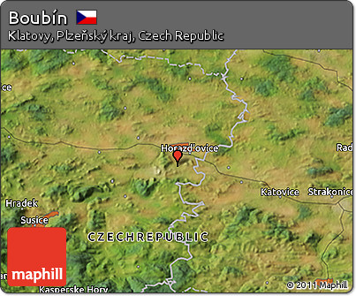 Satellite 3D Map of Boubín