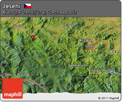 Satellite 3D Map of Jesení