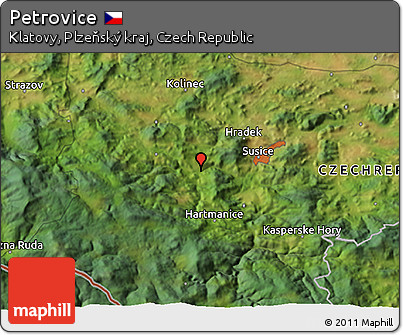 Satellite 3D Map of Petrovice