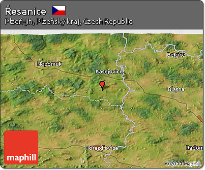 Satellite 3D Map of Řesanice