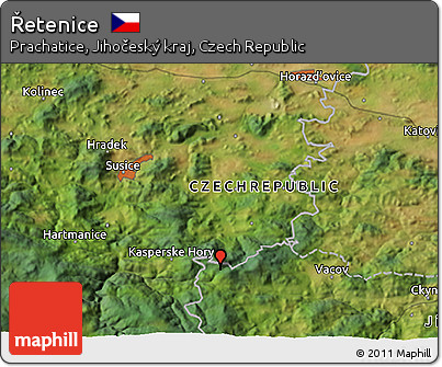Satellite 3D Map of Řetenice