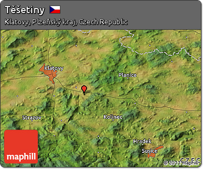 Satellite 3D Map of Těšetiny