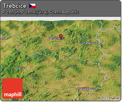 Satellite 3D Map of Třebčice